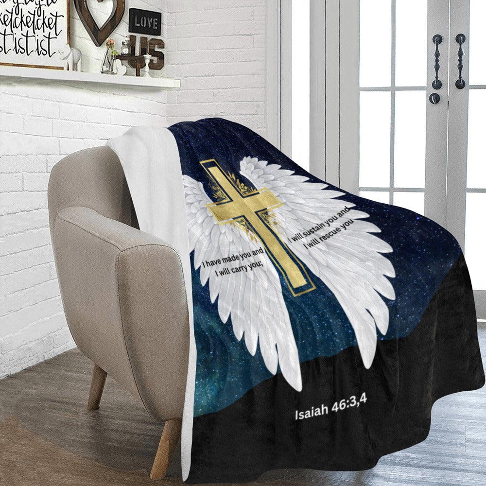 I Will Rescue You Angel Wings Throw Blanket 60" x 80" Made in America Baha Ranch Western Wear