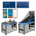 10-in-1 Combo Game Table Set with Table Tennis Basketball Soccer-Blue DirectDeals