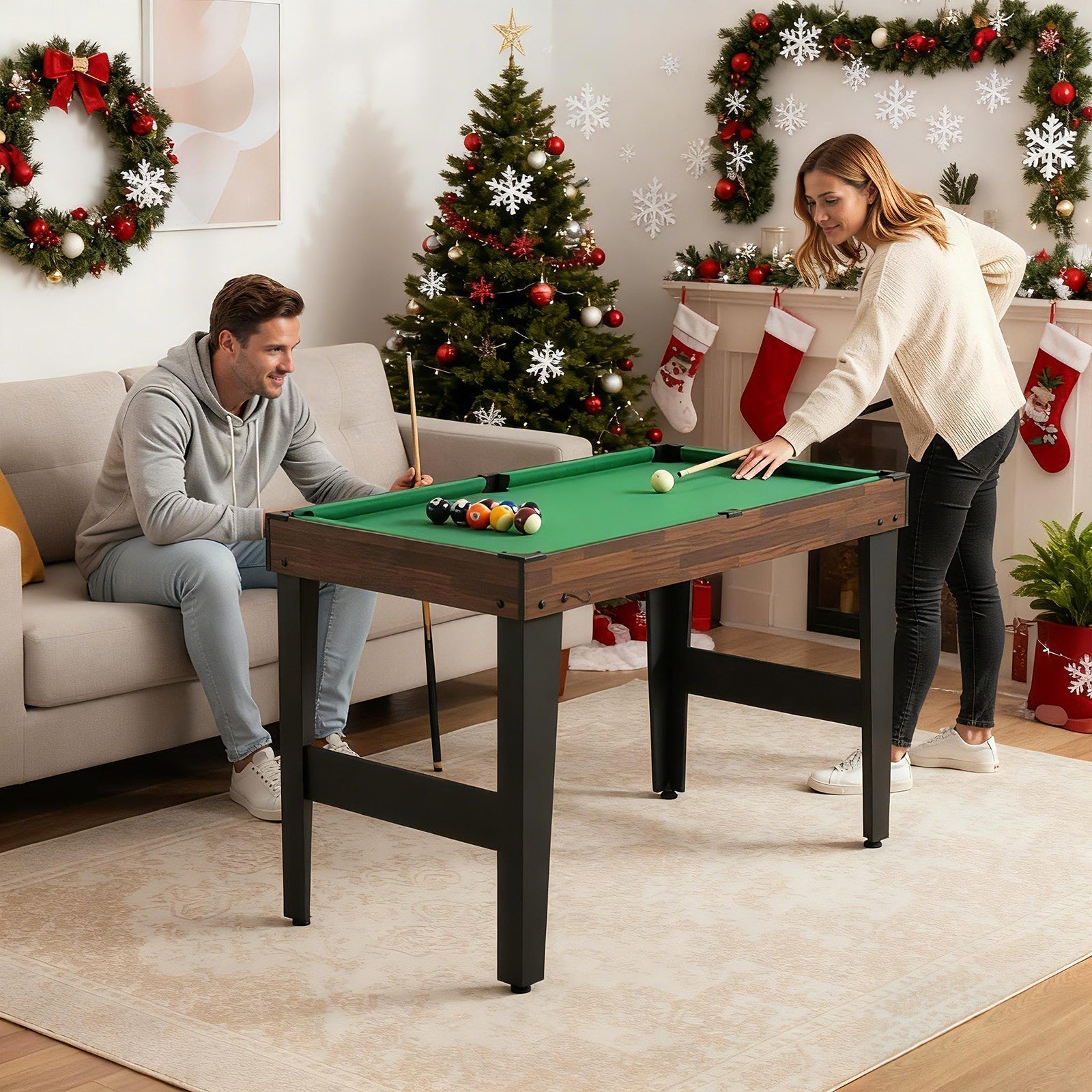 10-in-1 Combo Game Table Set 50inch Multi-Game Table with Foosball-Brown DirectDeals