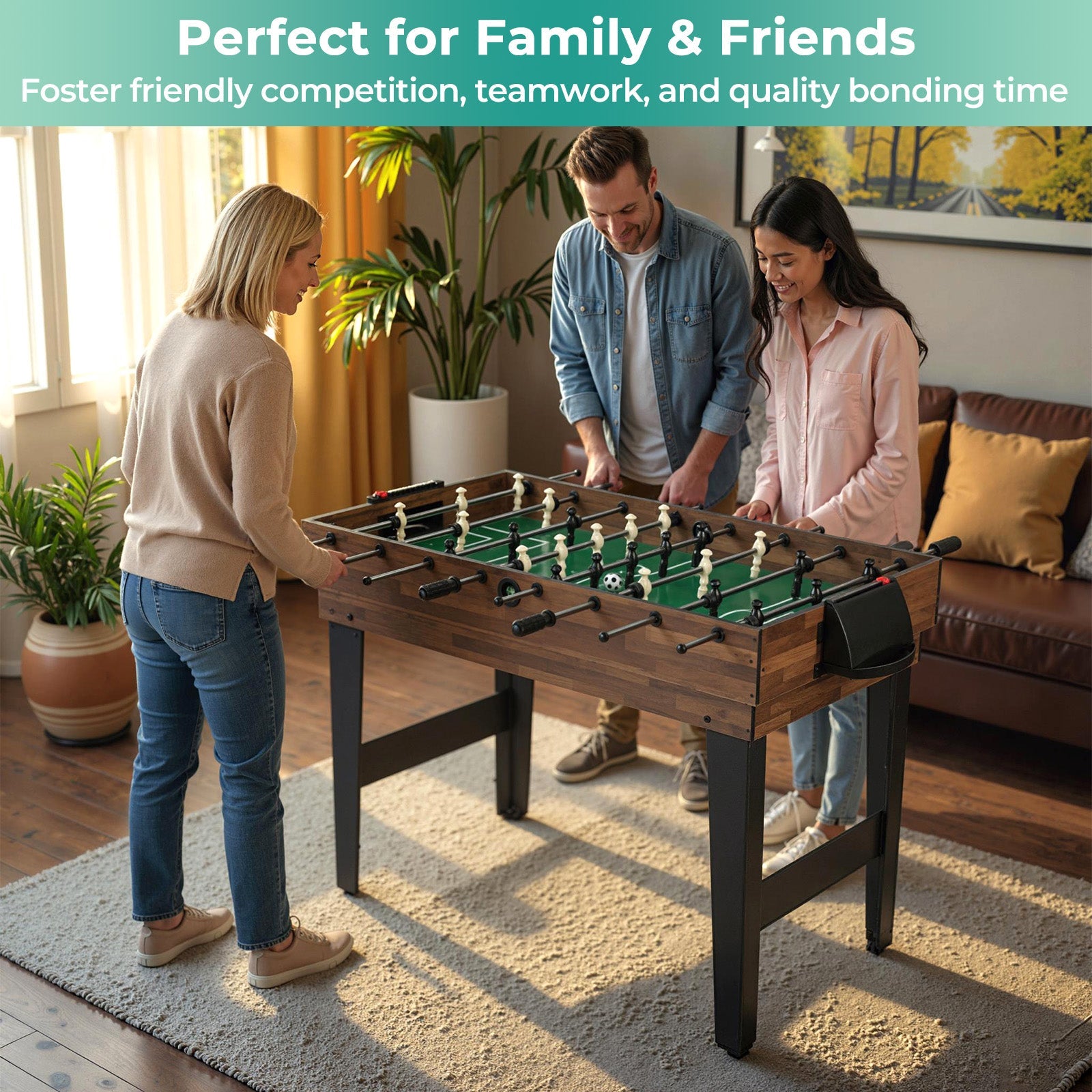 10-in-1 Combo Game Table Set 50inch Multi-Game Table with Foosball-Brown DirectDeals