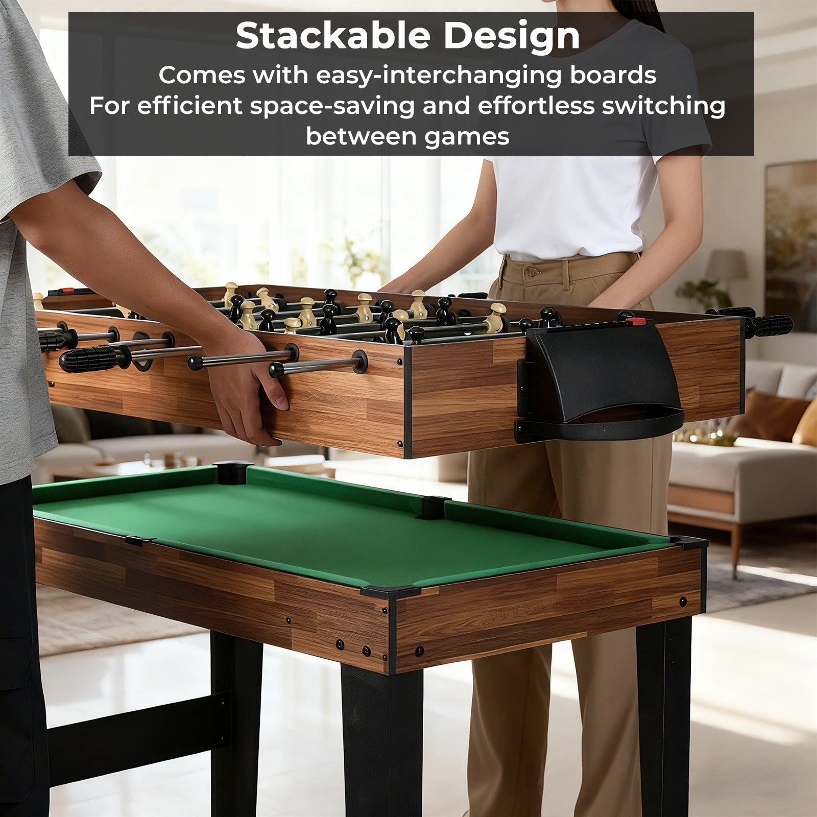 10-in-1 Combo Game Table Set 50inch Multi-Game Table with Foosball-Brown DirectDeals