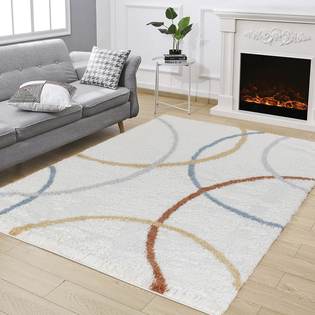 Loft Shag - 7'10" X 9'10" Polypropylene Shaggy Area Rug - Ivory Unique Piece Furniture