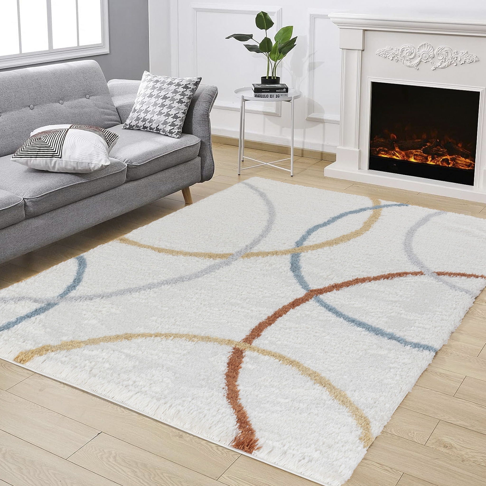 Loft Shag - 7'10" X 9'10" Polypropylene Shaggy Area Rug - Ivory Unique Piece Furniture