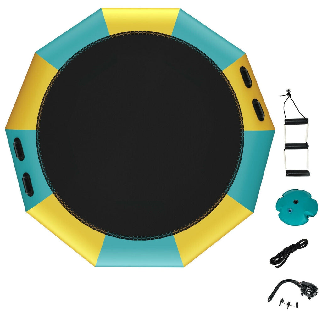 12 Feet Inflatable Splash Padded Water Bouncer Trampoline-Yellow GBruno Store