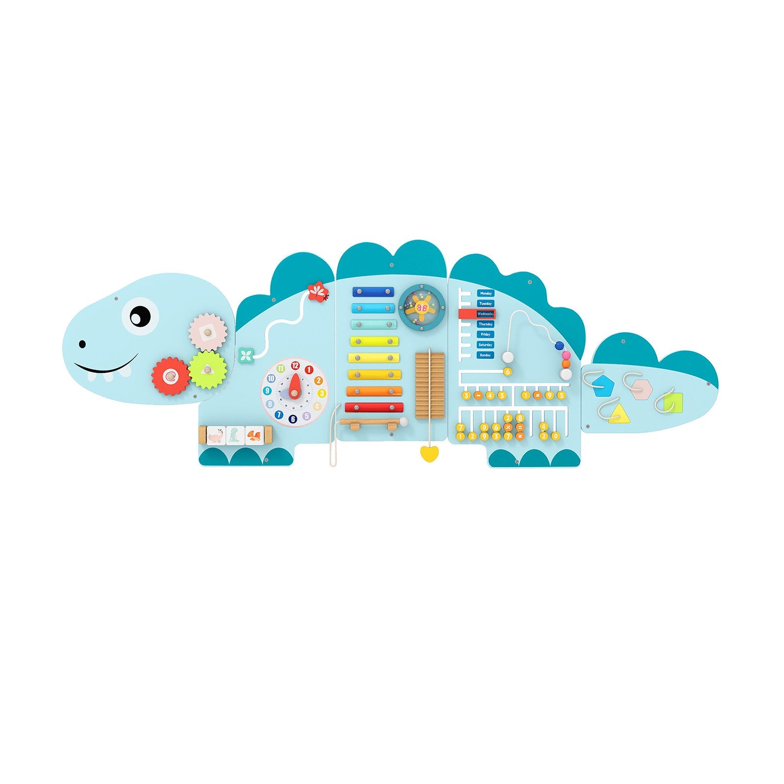 11-in-1 Dinosaur Activity Wall Busy Board Panels for Toddlers Education and Early Development DirectDeals