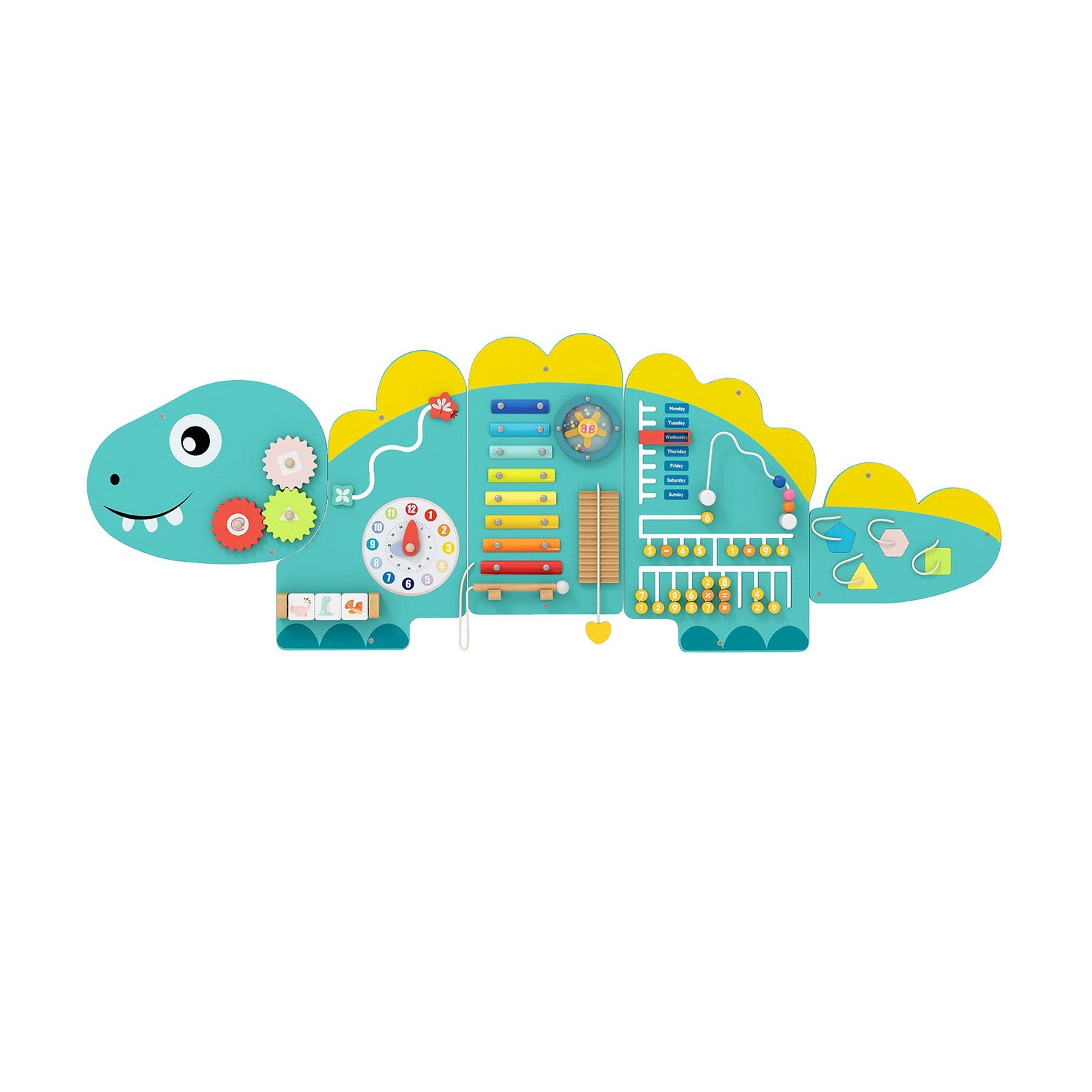 11-in-1 Dinosaur Activity Wall Busy Board Panels for Toddlers Education and Early Development DirectDeals