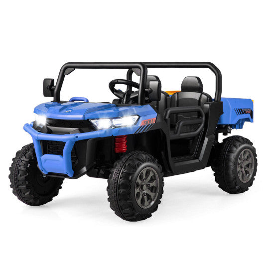 2-Seater Kids Ride On Dump Truck with Dump Bed and Shovel-Blue VYSN