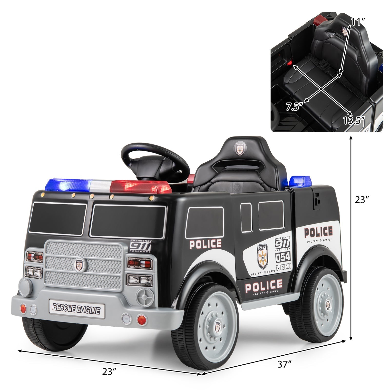 12V Battery Powered Electric Vehicle with 3 Speeds & Megaphone GBruno Store