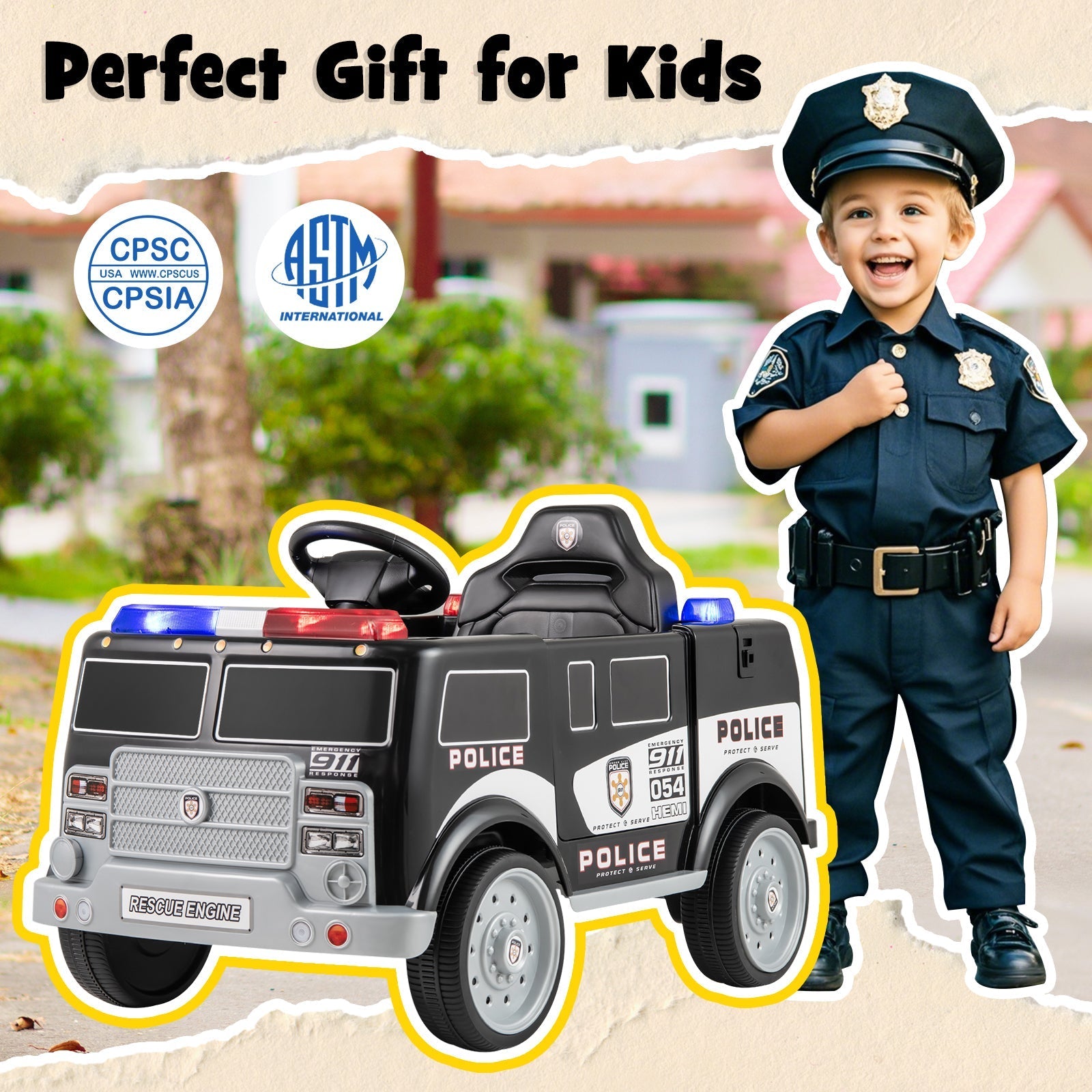 12V Battery Powered Electric Vehicle with 3 Speeds & Megaphone GBruno Store