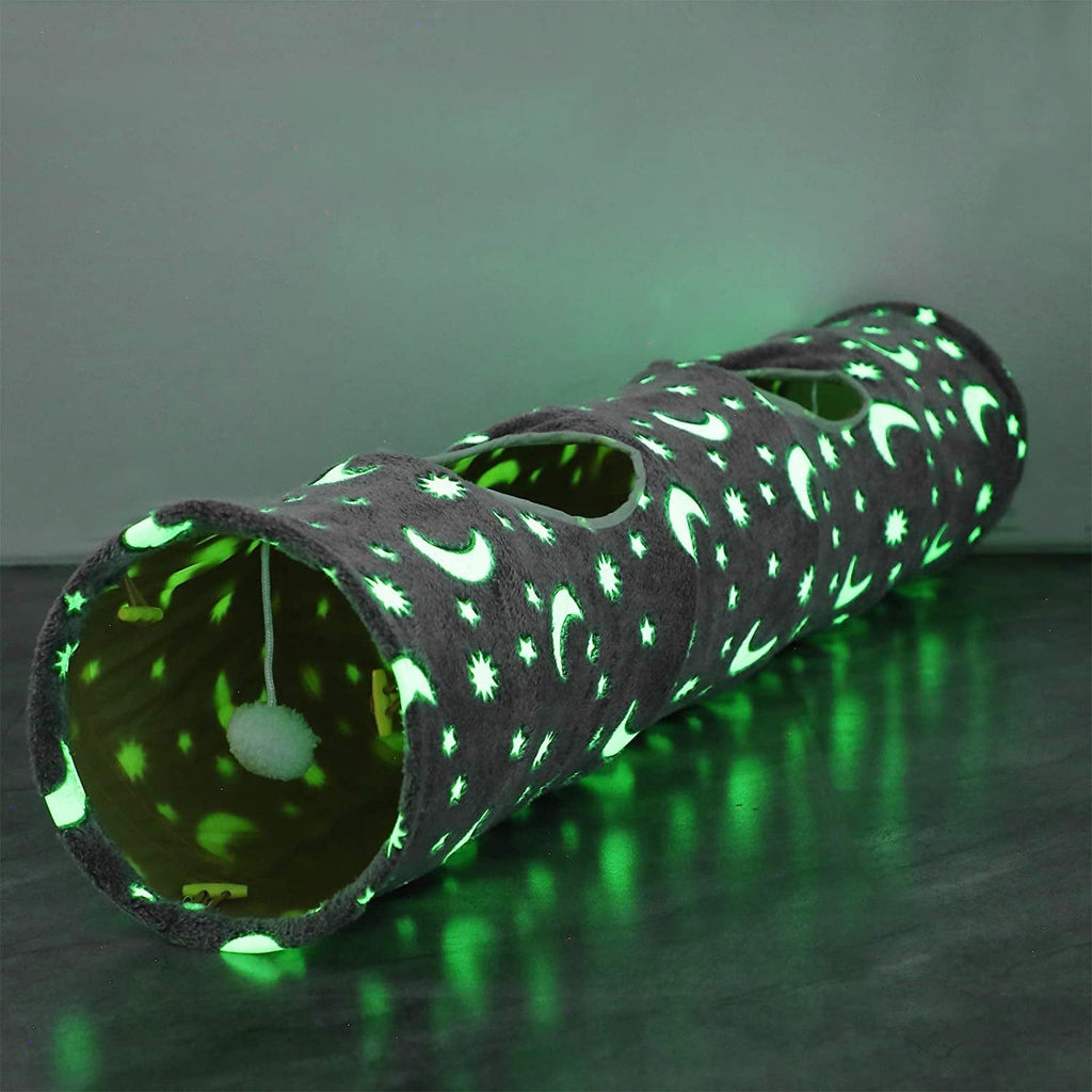 Cat Collapsible Tunnel Tube with Plush Ball toy MJ's Pet Closet