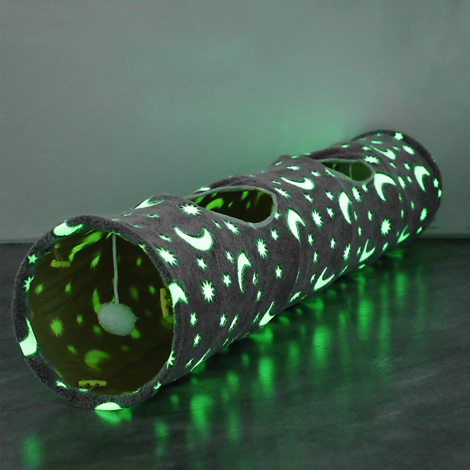 Cat Collapsible Tunnel Tube with Plush Ball toy MJ's Pet Closet