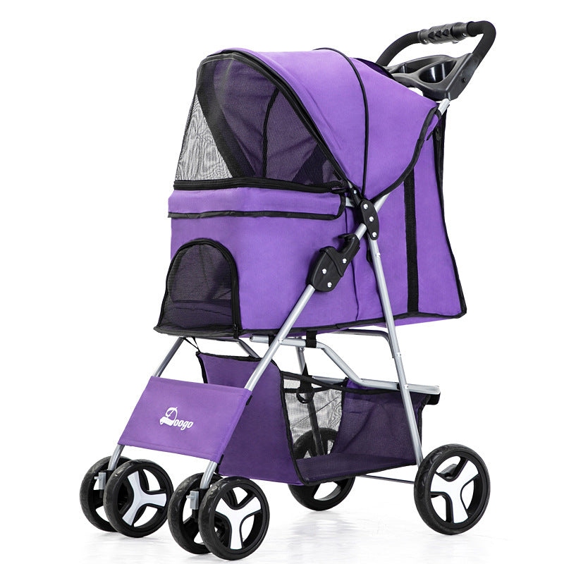 Luxury Foldable Pet Stroller – Breathable & Travel-Friendly Jane's Pet Boutique