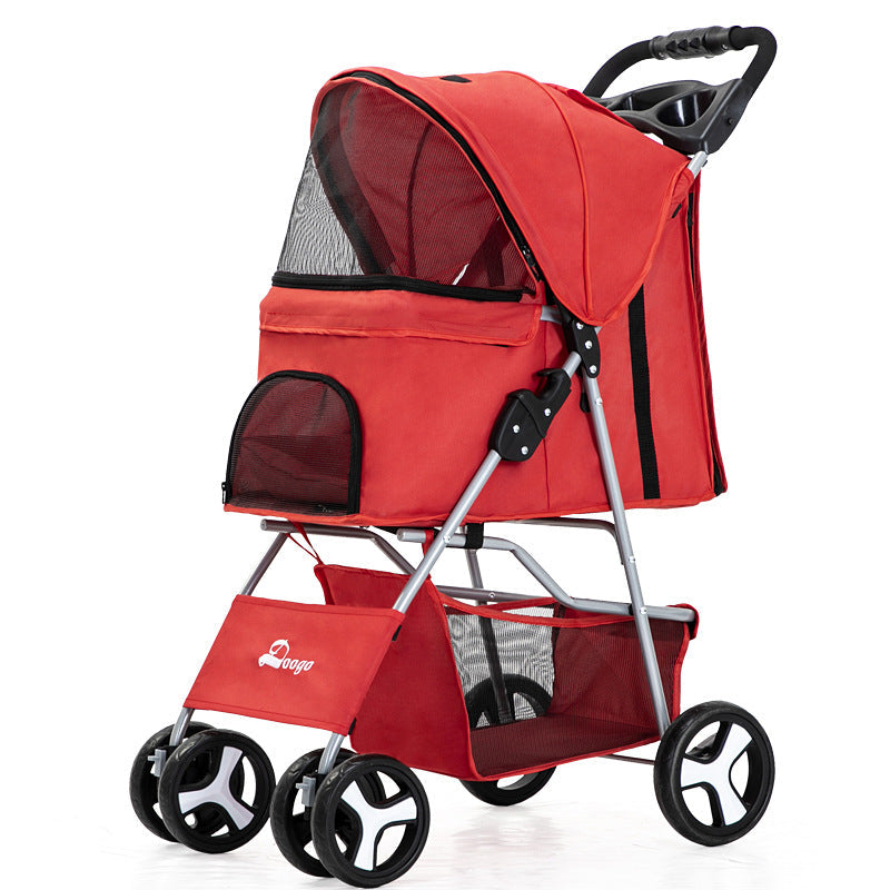 Luxury Foldable Pet Stroller – Breathable & Travel-Friendly Jane's Pet Boutique