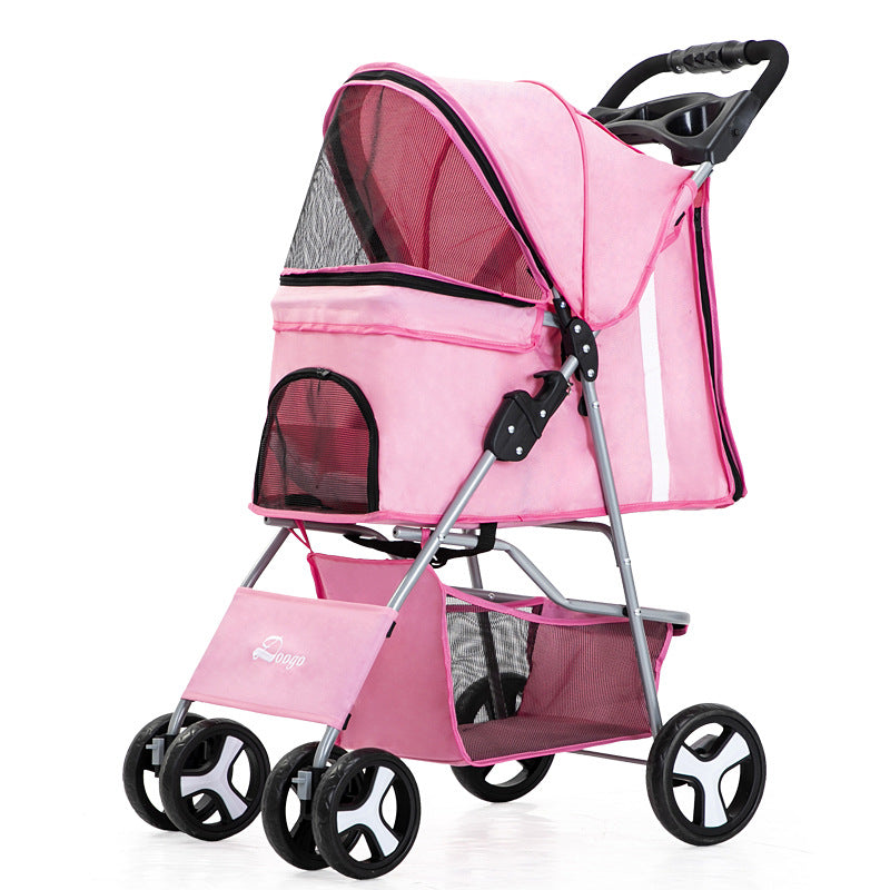 Luxury Foldable Pet Stroller – Breathable & Travel-Friendly Jane's Pet Boutique