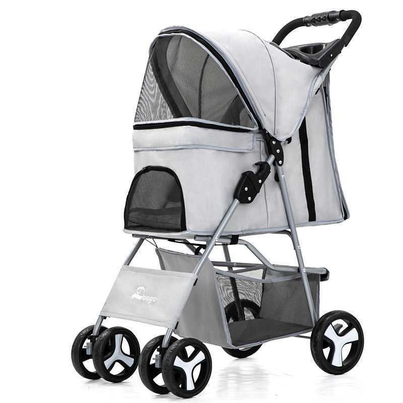 Luxury Foldable Pet Stroller – Breathable & Travel-Friendly Jane's Pet Boutique