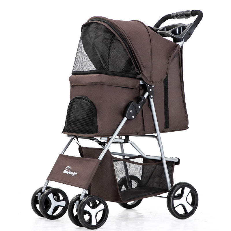 Luxury Foldable Pet Stroller – Breathable & Travel-Friendly Jane's Pet Boutique