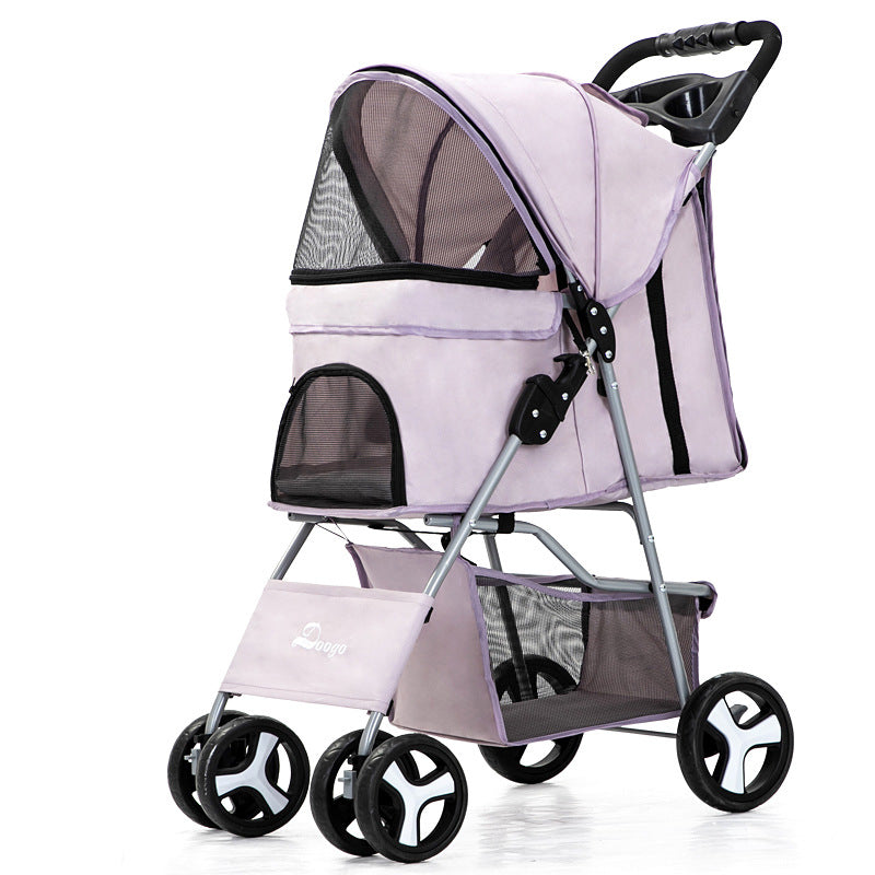 Luxury Foldable Pet Stroller – Breathable & Travel-Friendly Jane's Pet Boutique