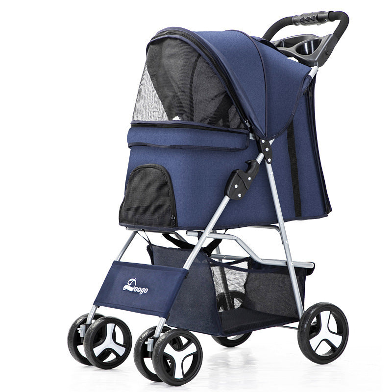 Luxury Foldable Pet Stroller – Breathable & Travel-Friendly Jane's Pet Boutique