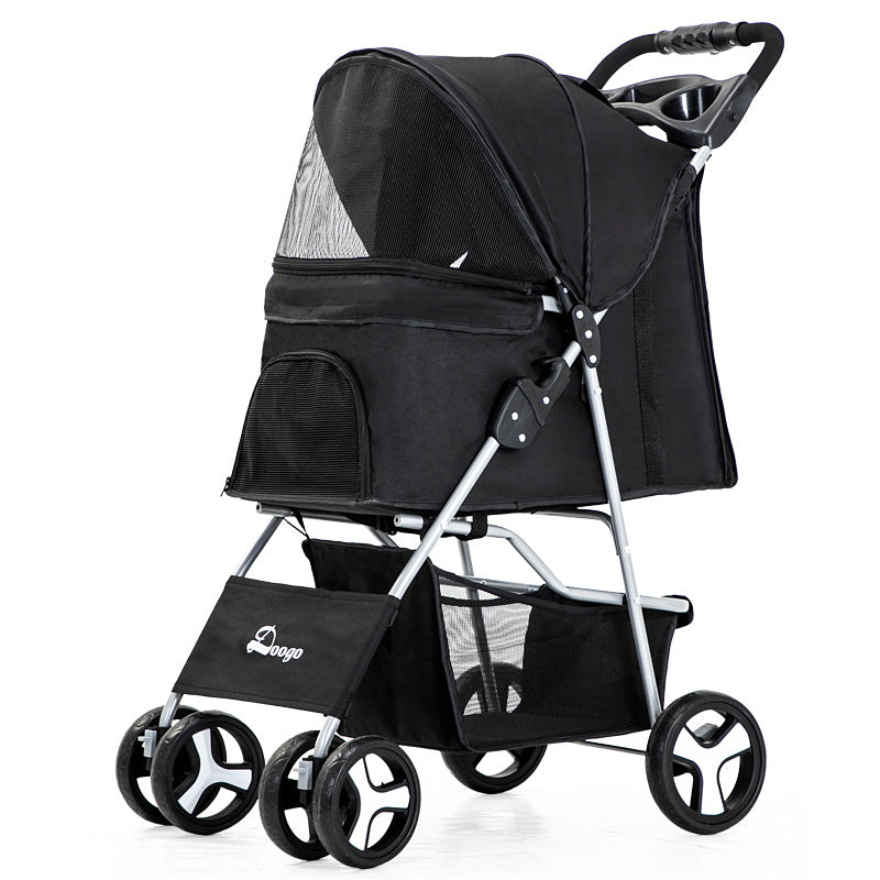 Luxury Foldable Pet Stroller – Breathable & Travel-Friendly Jane's Pet Boutique