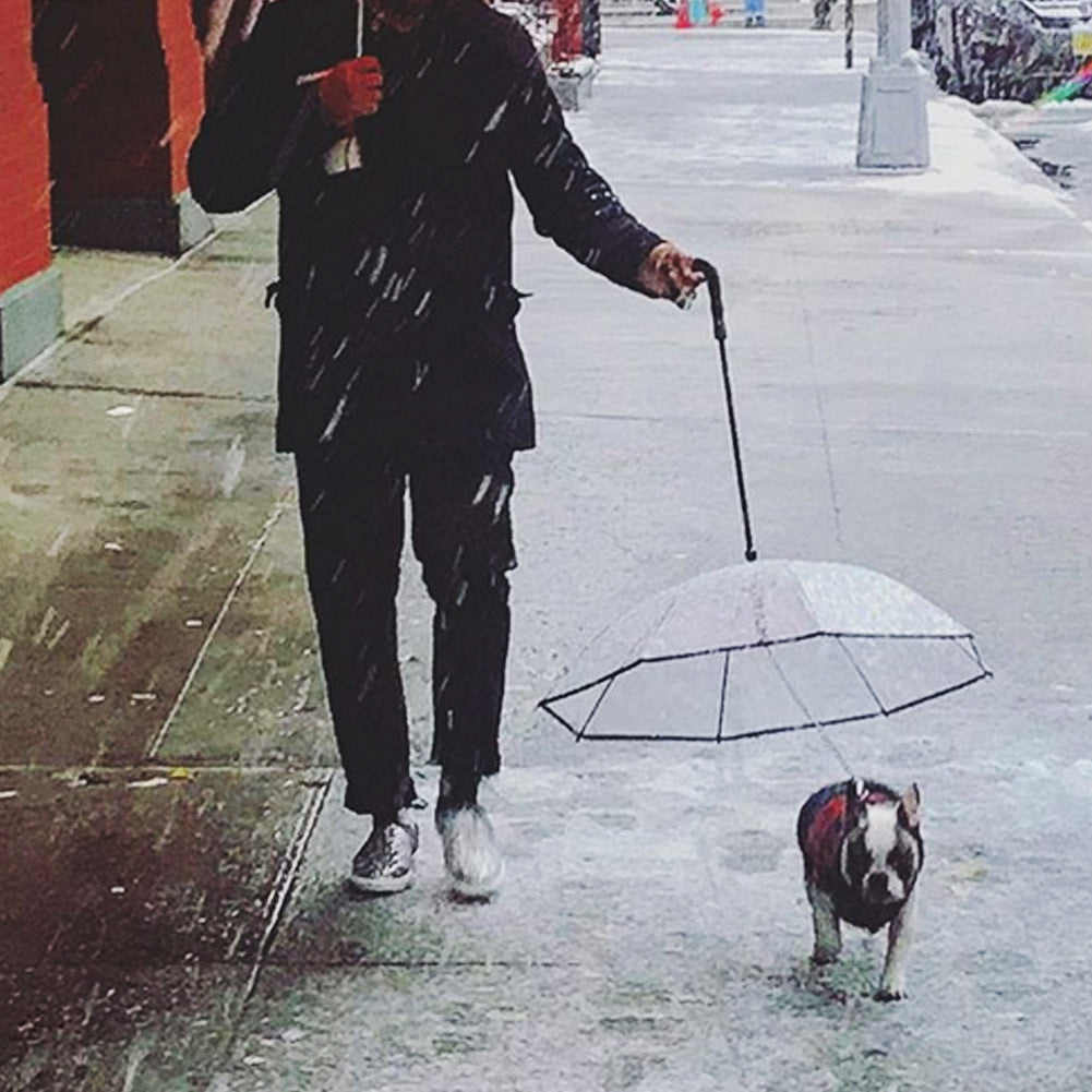 Transparent Pet Umbrella Dog Leash Pawpampered