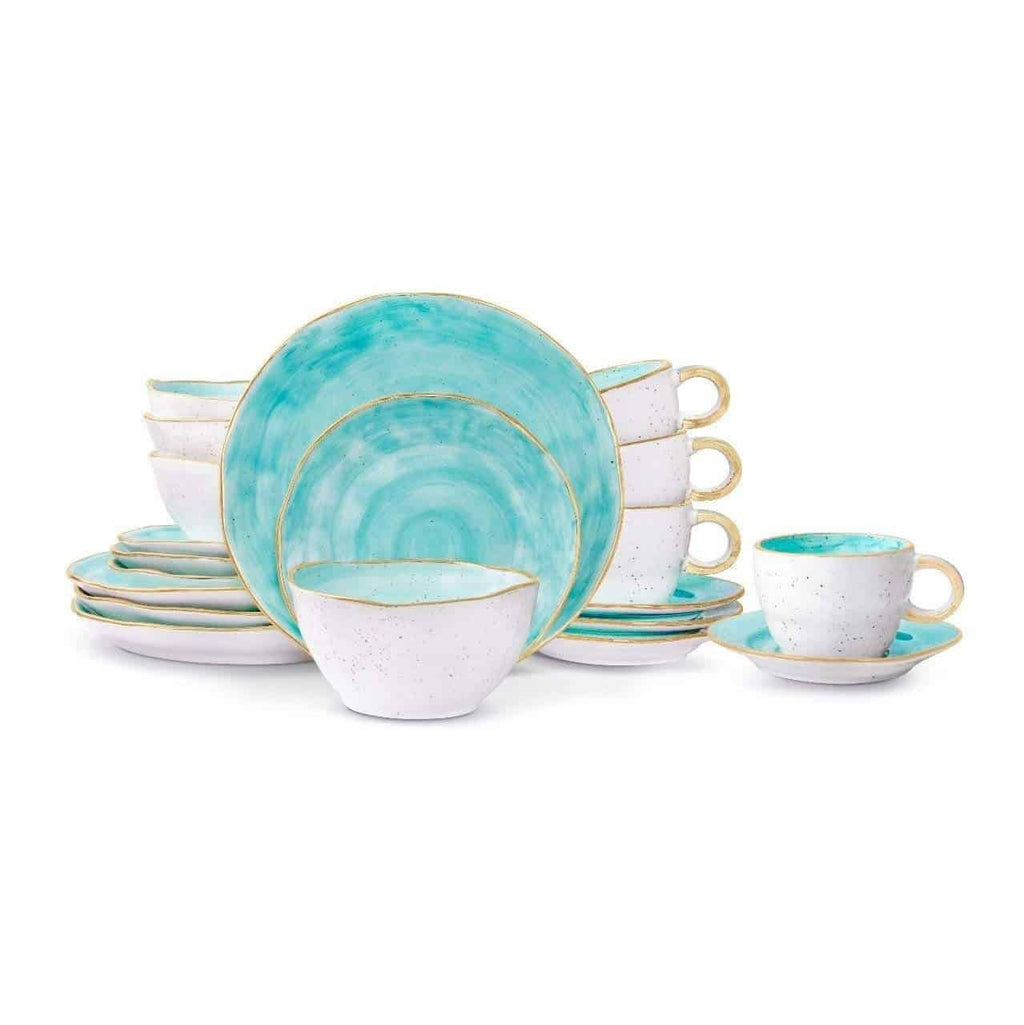Cabana Turquoise Dinnerware little white dish