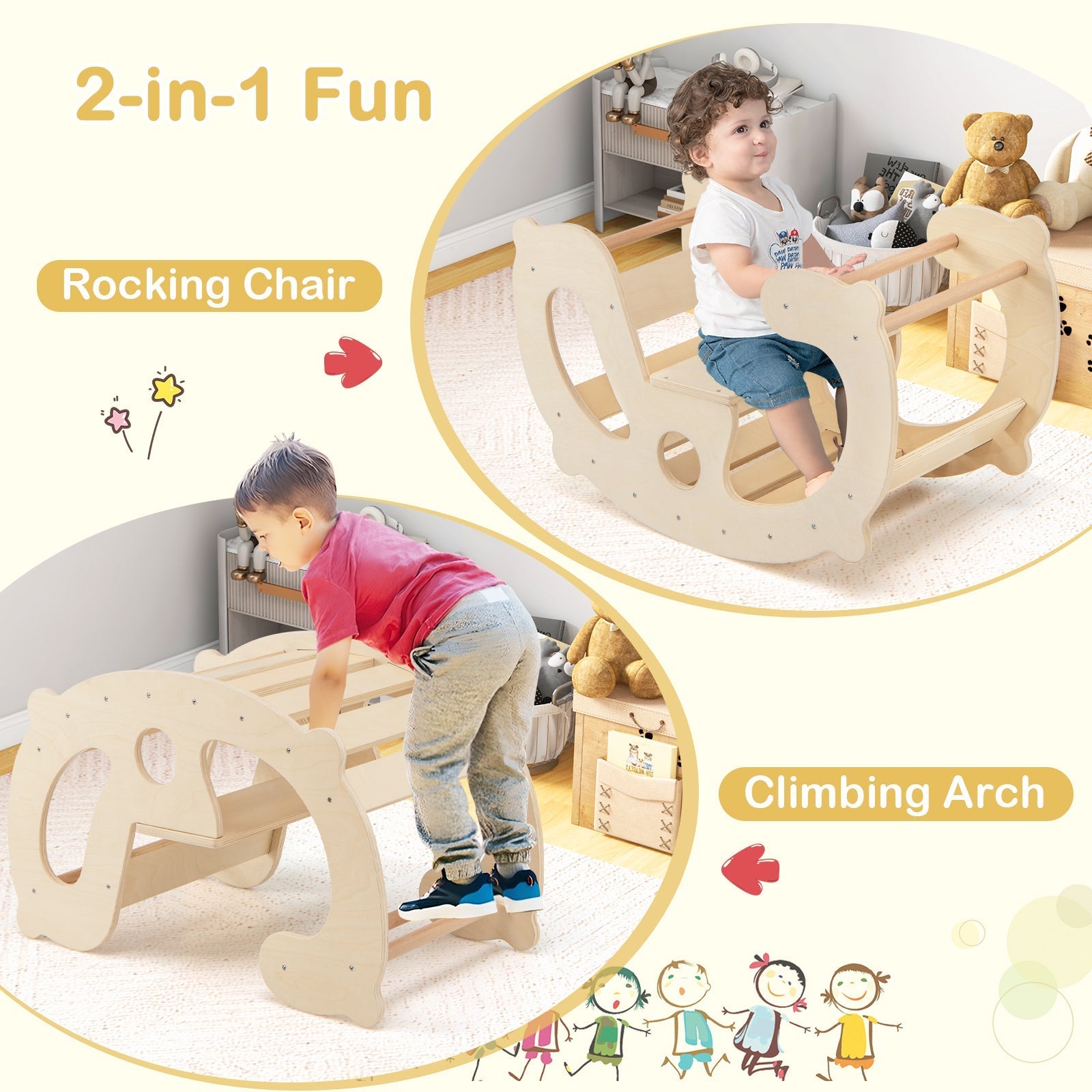 Montessori Rocking Horse Arch Climbing Toy GBruno Store
