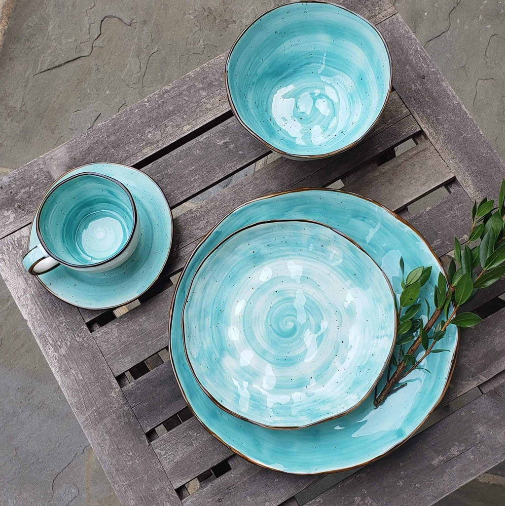 Cabana Turquoise Dinnerware little white dish