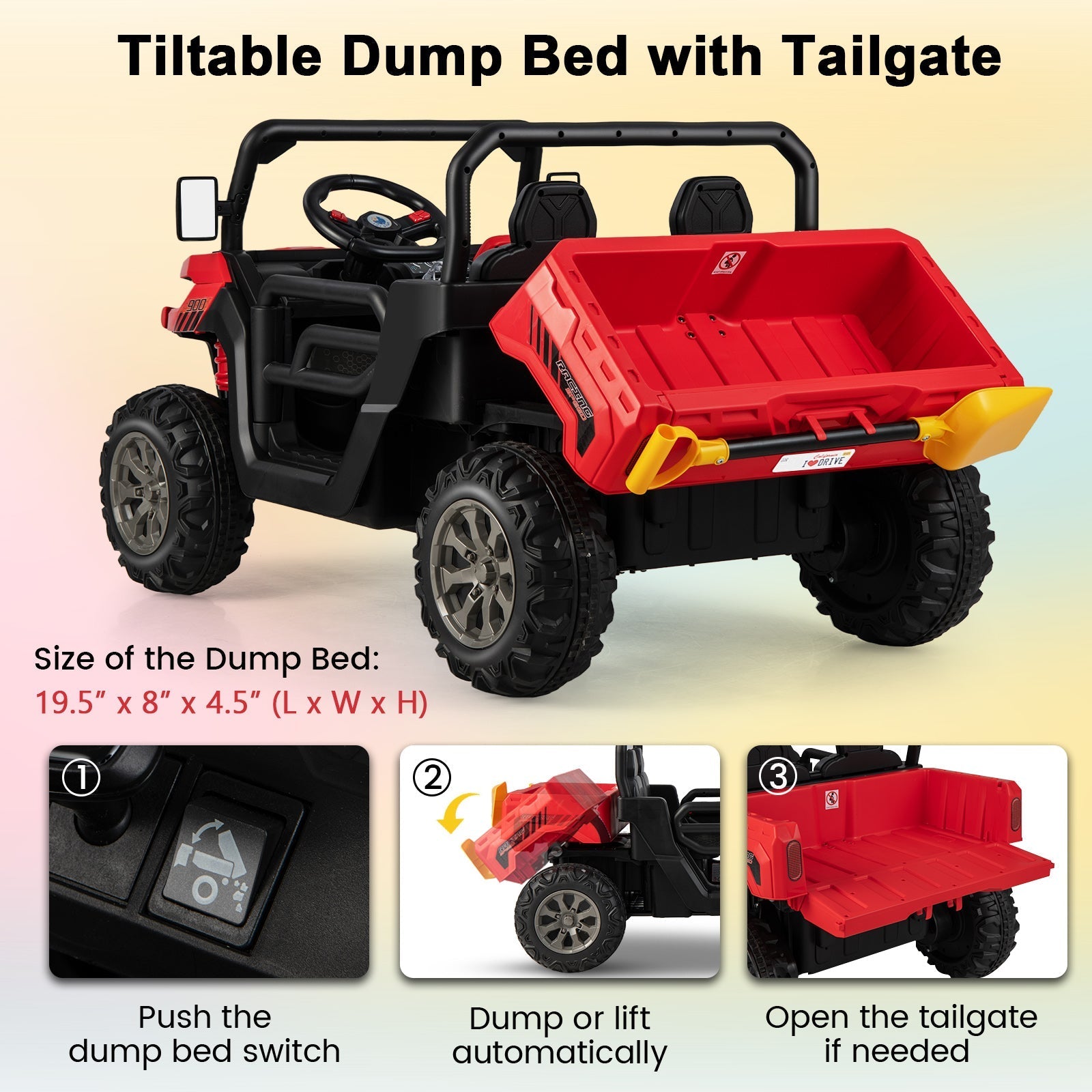 Ride on Dump Truck with Remote Control-Red GBruno Store