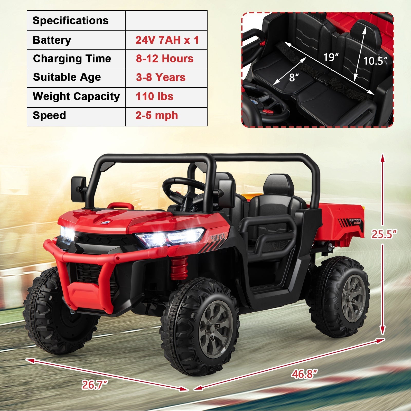 Ride on Dump Truck with Remote Control-Red GBruno Store