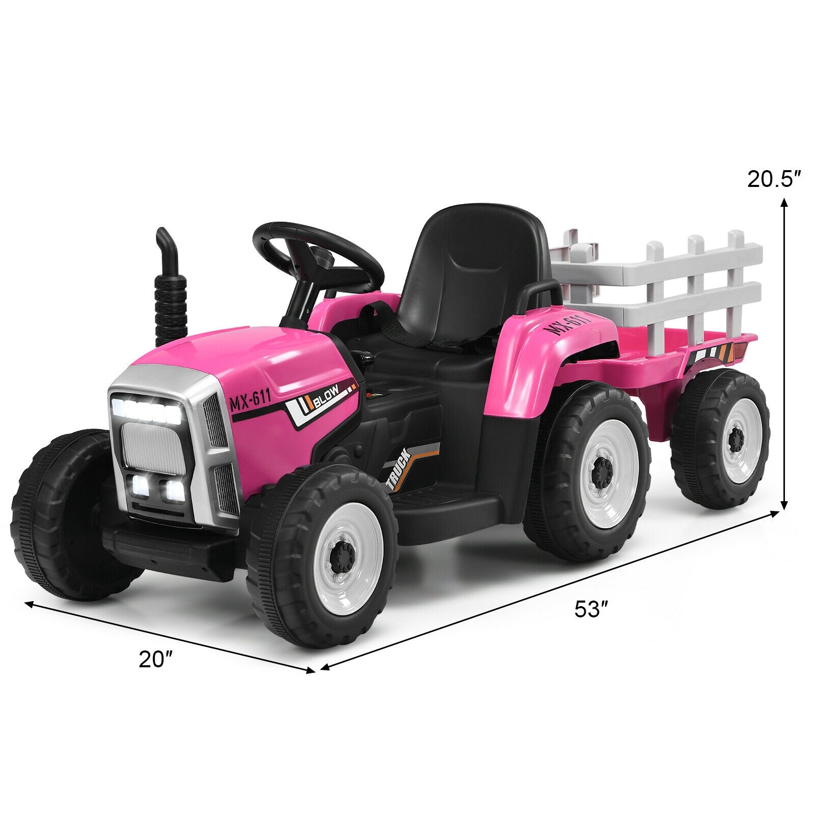 Tractor with 3-Gear-Shift & Ground Loader for Kids 3+ Years Old GBruno Store