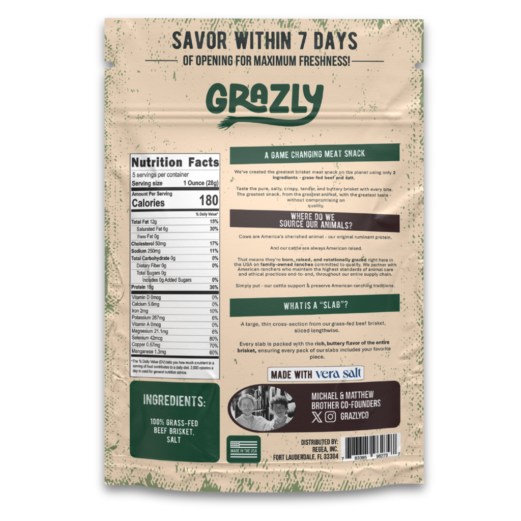 Beef Brisket Slabs - 100% Grass-Fed & Finished Grazly