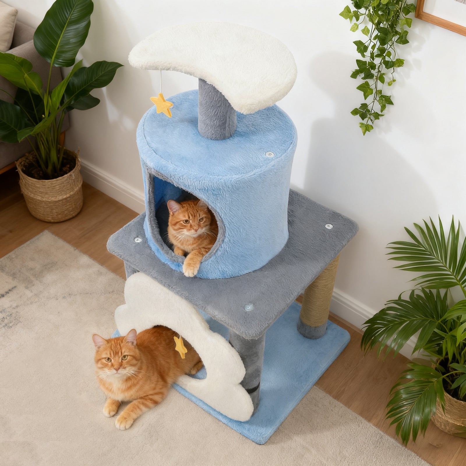 31.5" Cute Modern Cat Tree Multi-Level Kitten Tower DirectDeals
