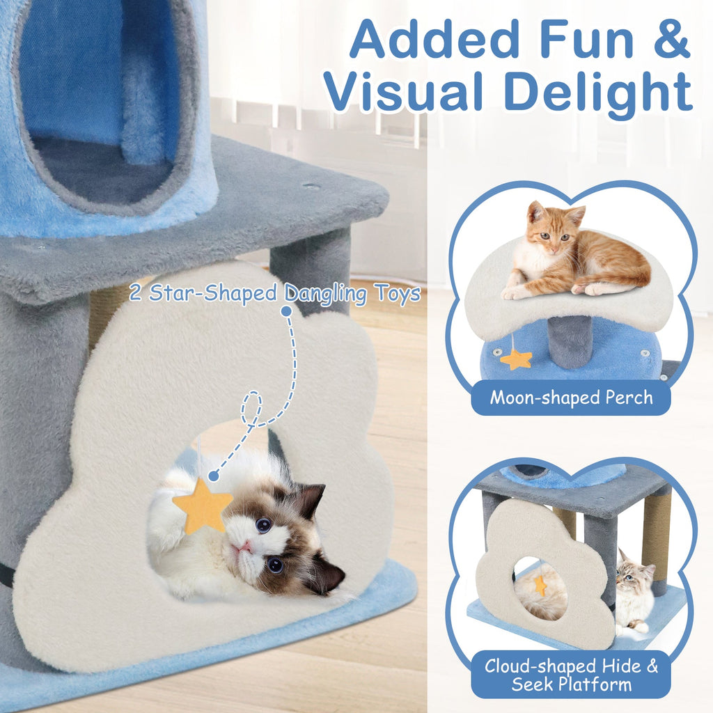 31.5" Cute Modern Cat Tree Multi-Level Kitten Tower DirectDeals