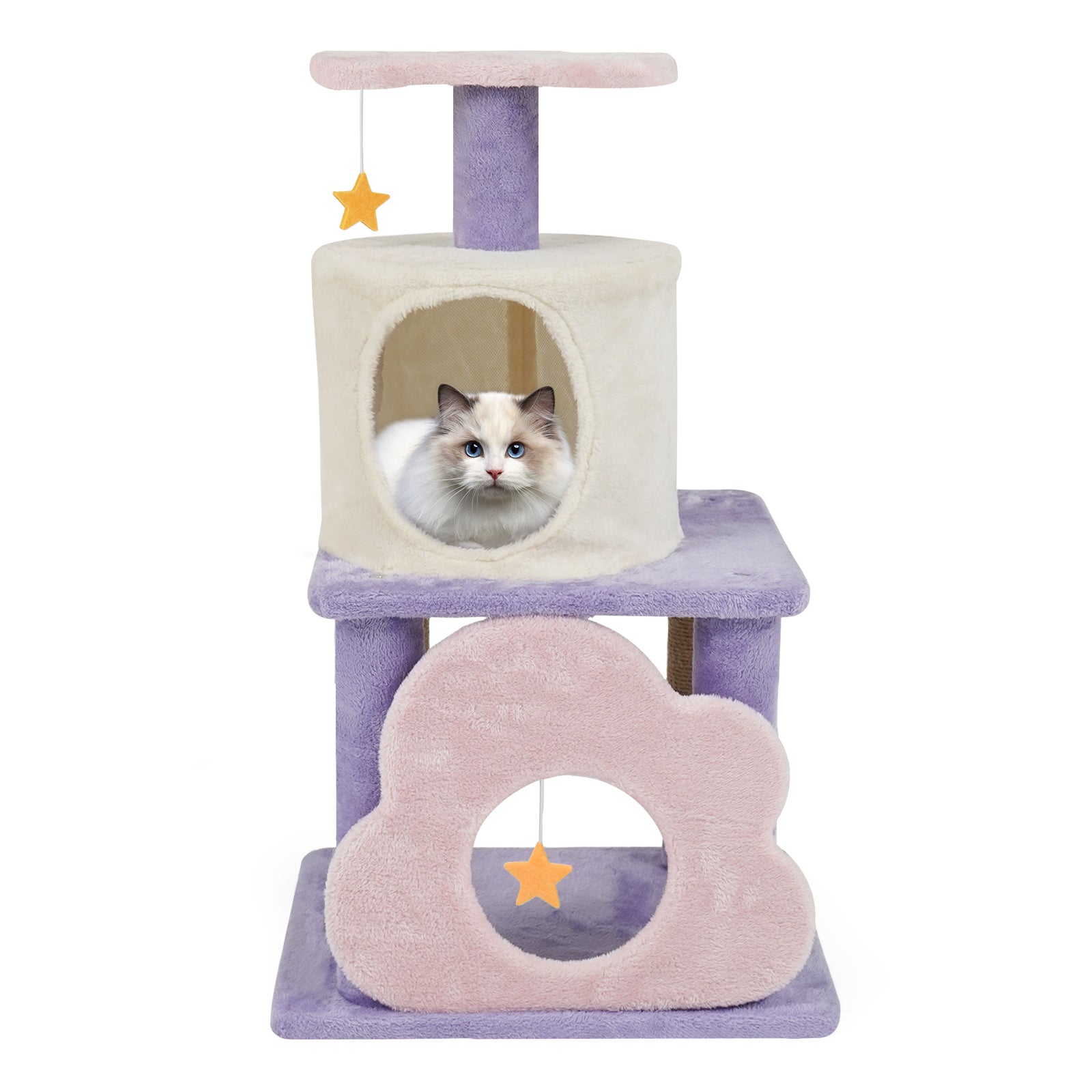 31.5" Cute Modern Cat Tree Multi-Level Kitten Tower DirectDeals