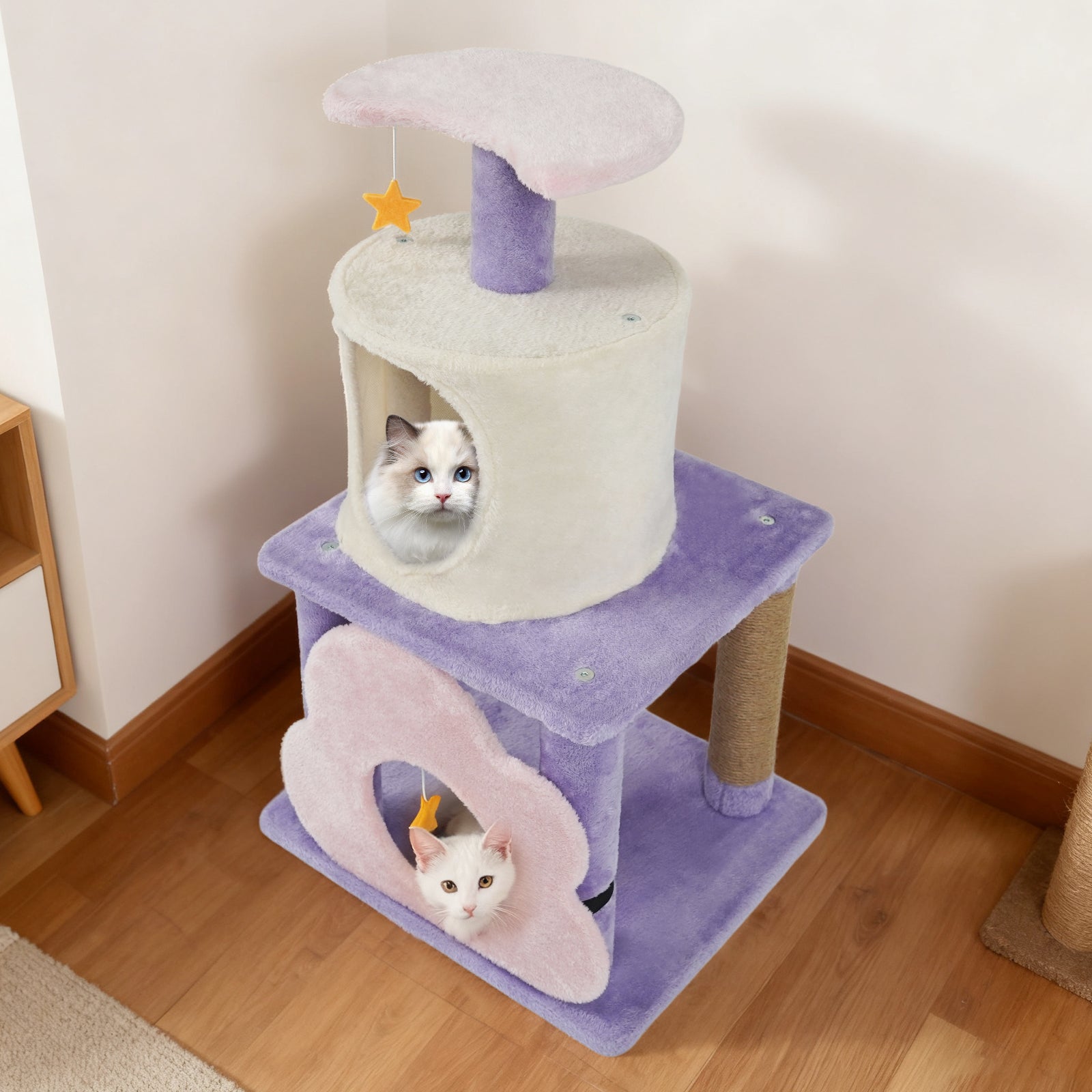 31.5" Cute Modern Cat Tree Multi-Level Kitten Tower DirectDeals