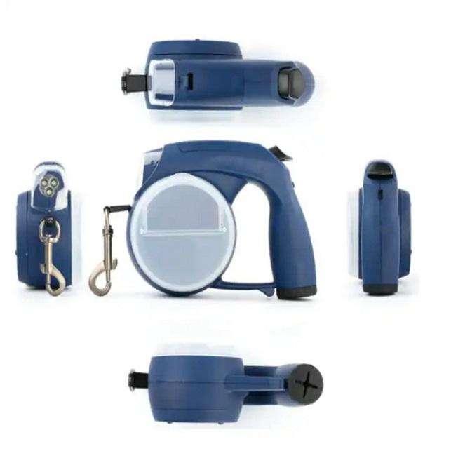 5 In 1 Multifunctional Dog Waterproof Automatic Led Retractable Leash with Poop Bag Pawpampered