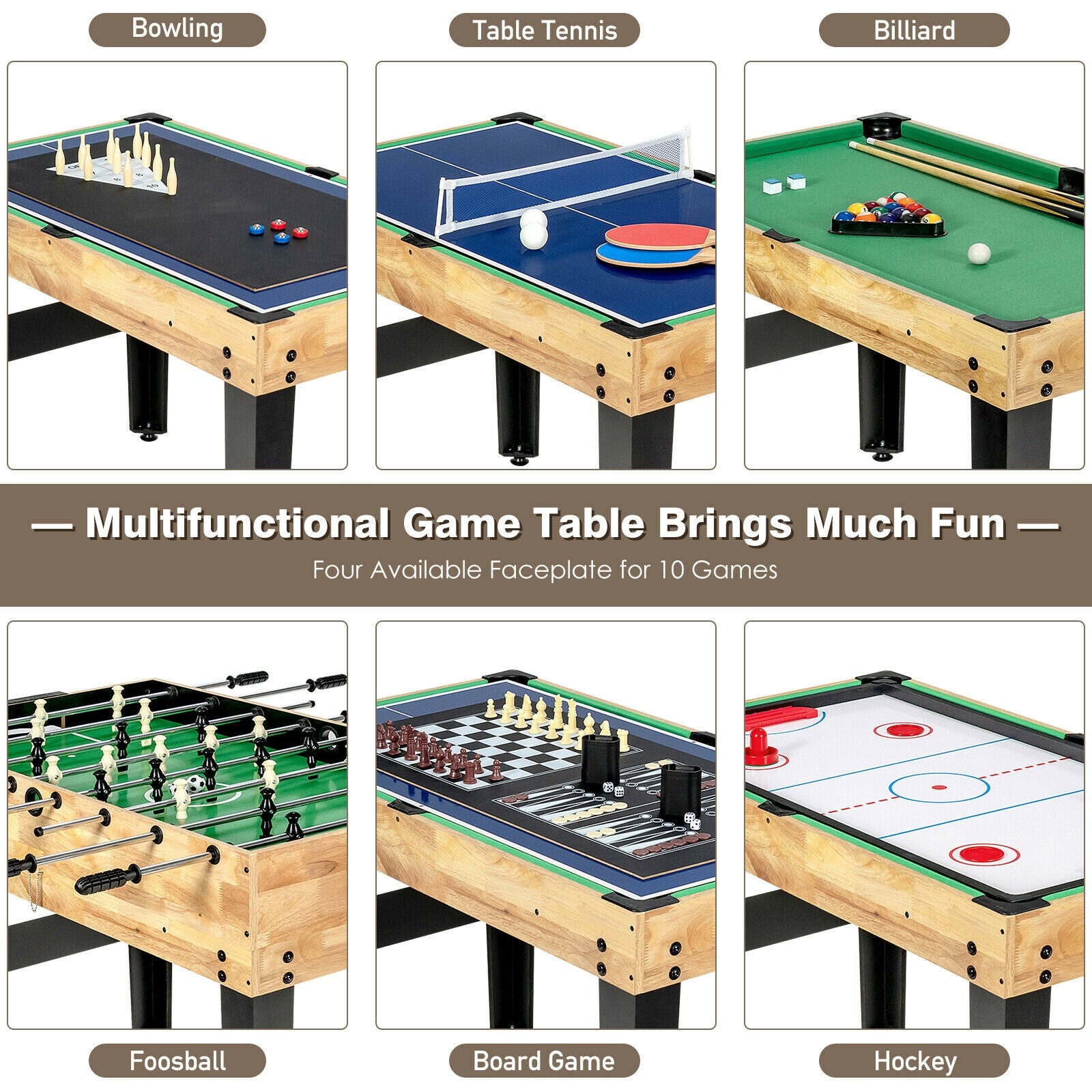10-in-1 Multi Combo Game Table Set for Home DirectDeals
