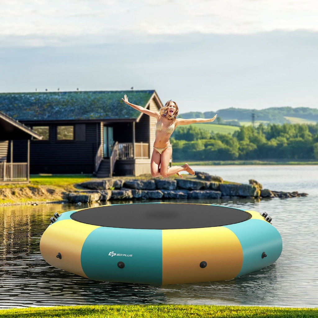12 Feet Inflatable Splash Padded Water Bouncer Trampoline-Yellow GBruno Store