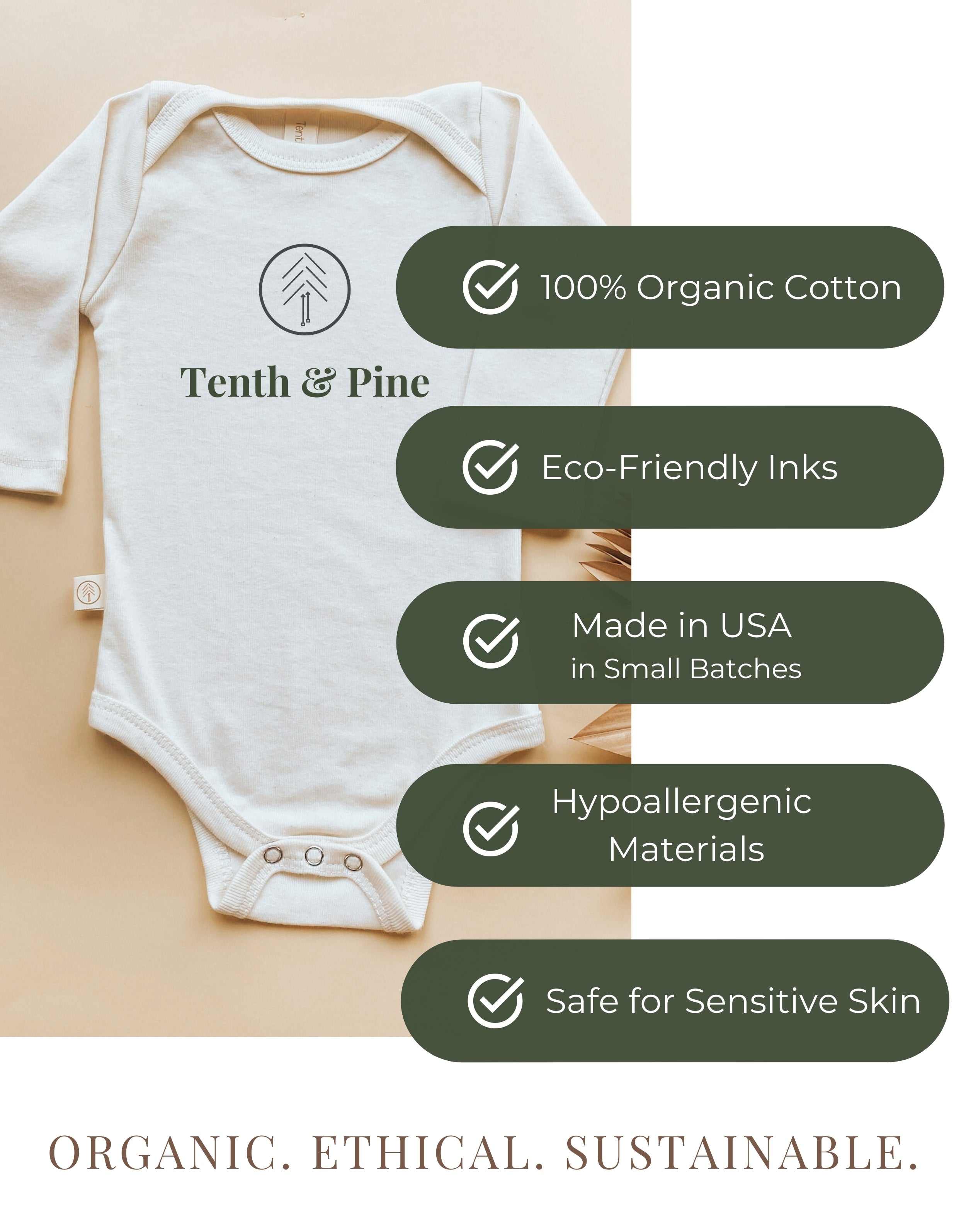 Home is Where Dada is Organic Baby Bodysuit Tenth & Pine