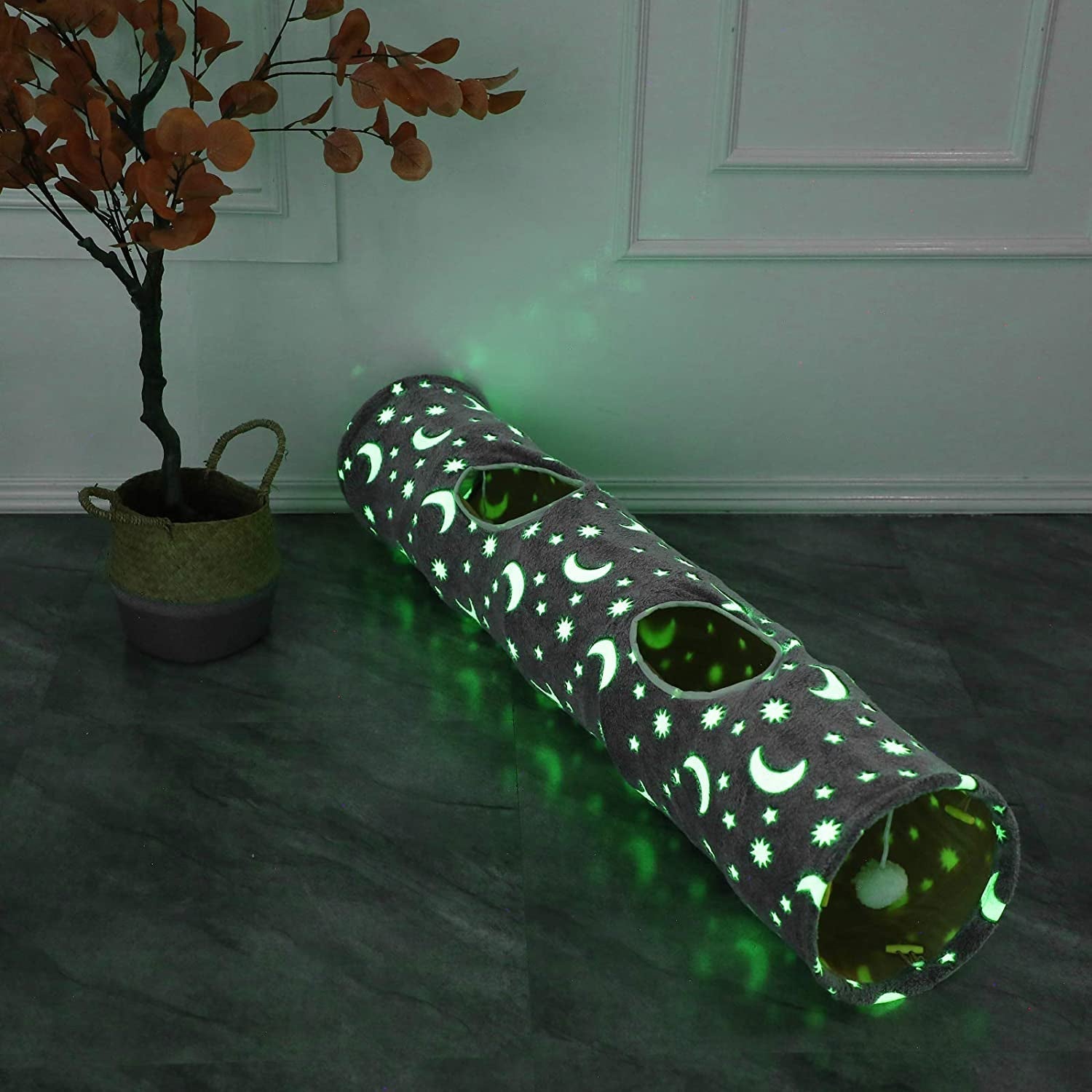 Cat Collapsible Tunnel Tube with Plush Ball toy MJ's Pet Closet