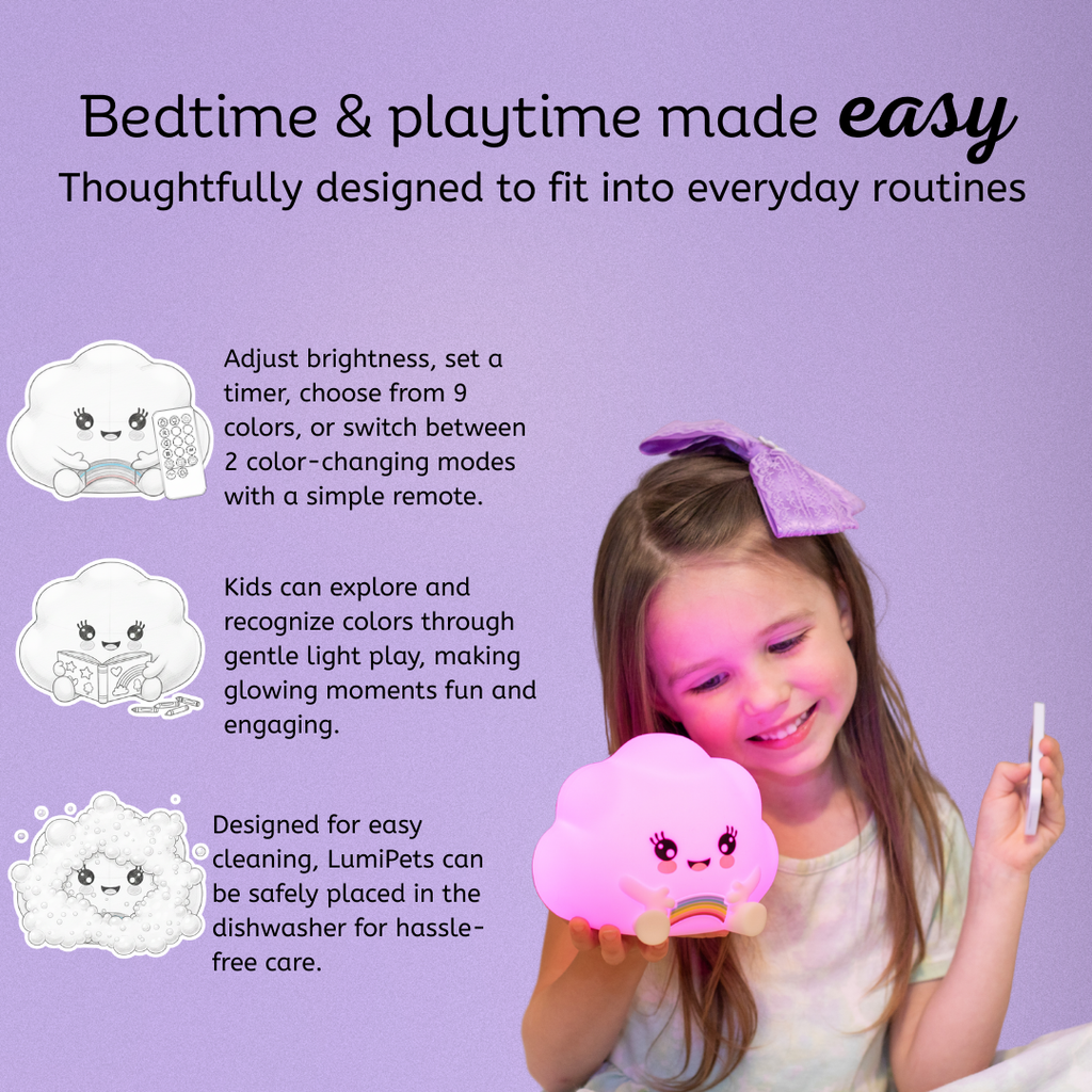 LumiPets® Kawaii Cloud - Children's Nursery Touch Night Light Lumieworld