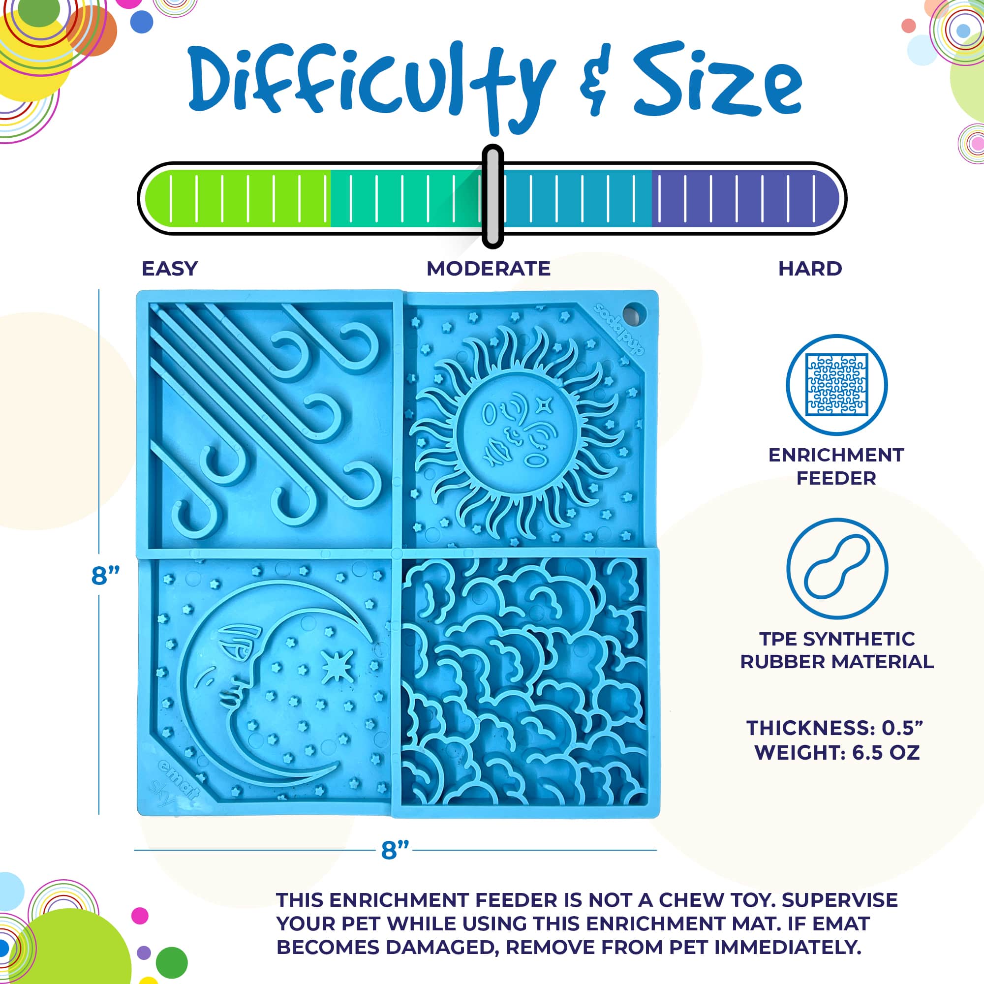 Sky eMat - Enrichment Lick Mat for Dogs and Cats | Celestial Design | SodaPup SodaPup/True Dogs, LLC