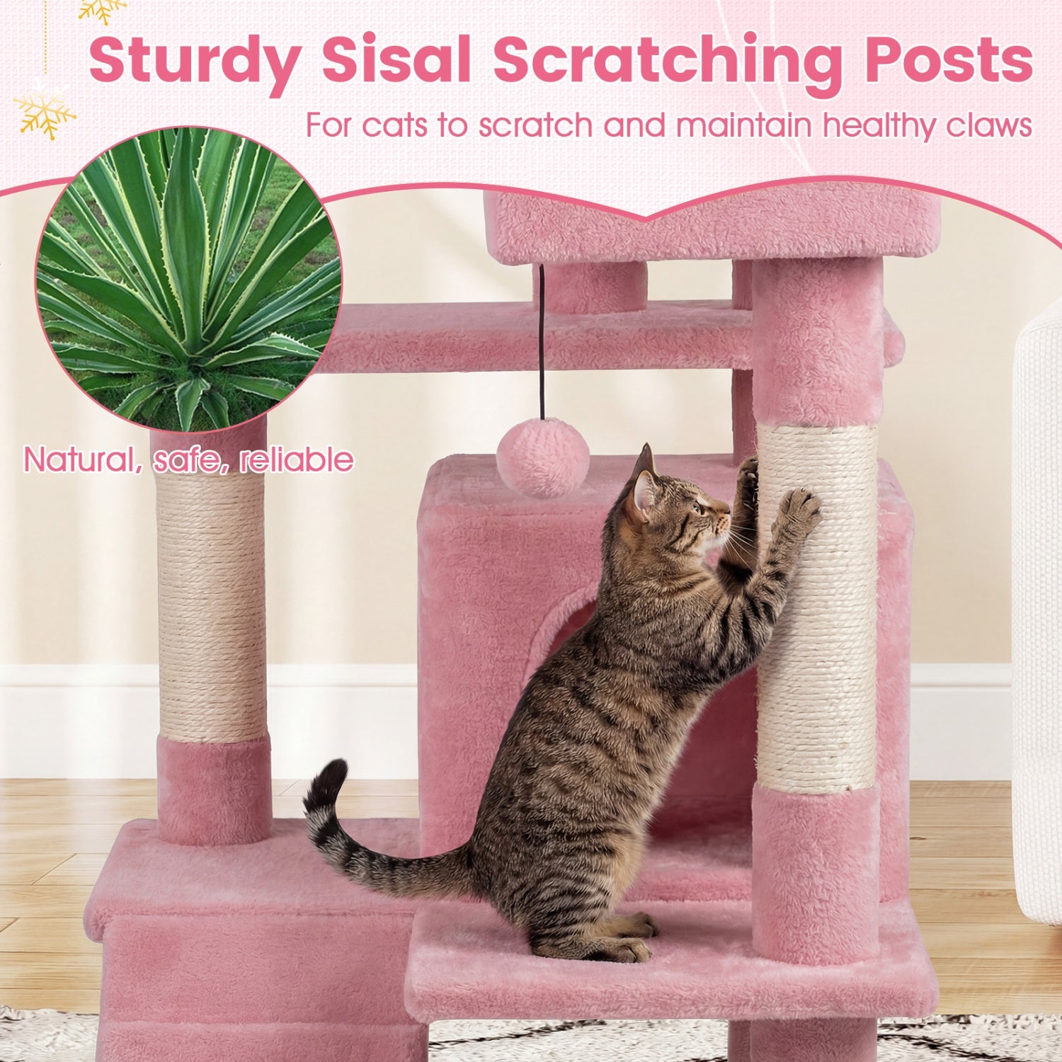 52 Inch Tall Cat Tree Tower for Indoor Cats DirectDeals
