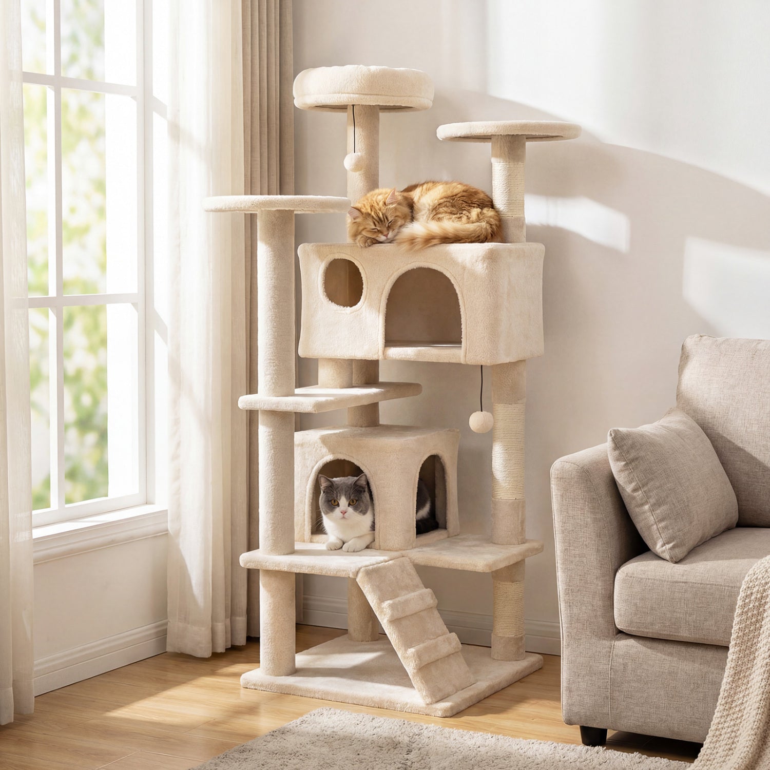 52 Inch Tall Cat Tree Tower for Indoor Cats DirectDeals