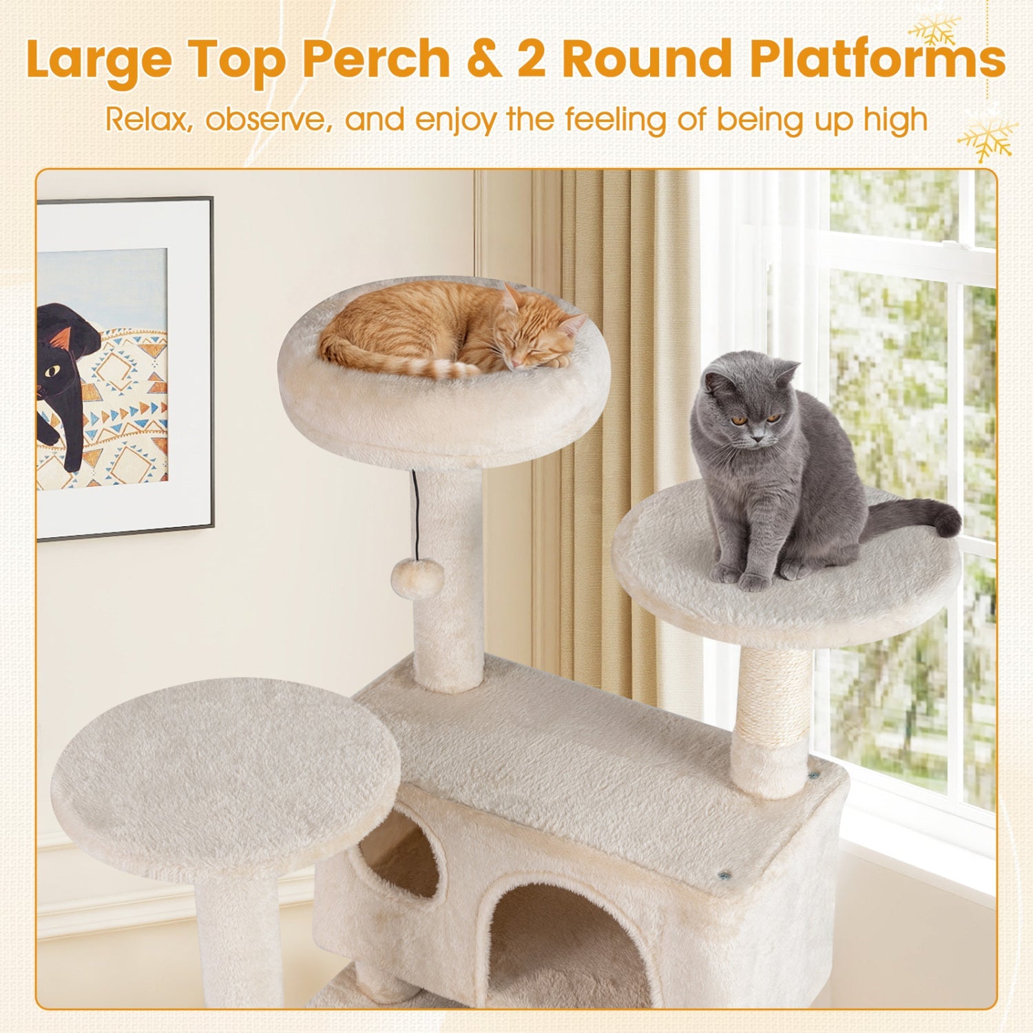 52 Inch Tall Cat Tree Tower for Indoor Cats DirectDeals