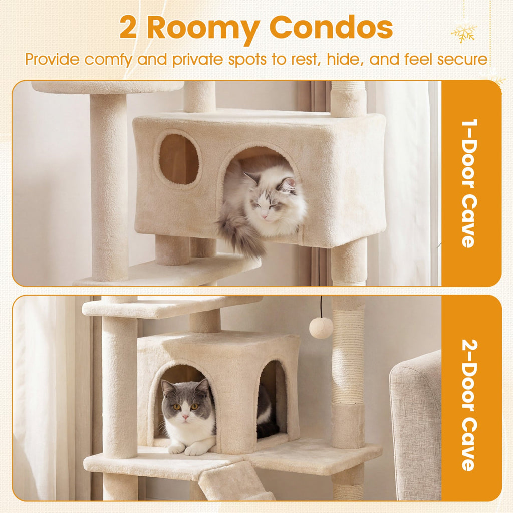 52 Inch Tall Cat Tree Tower for Indoor Cats DirectDeals