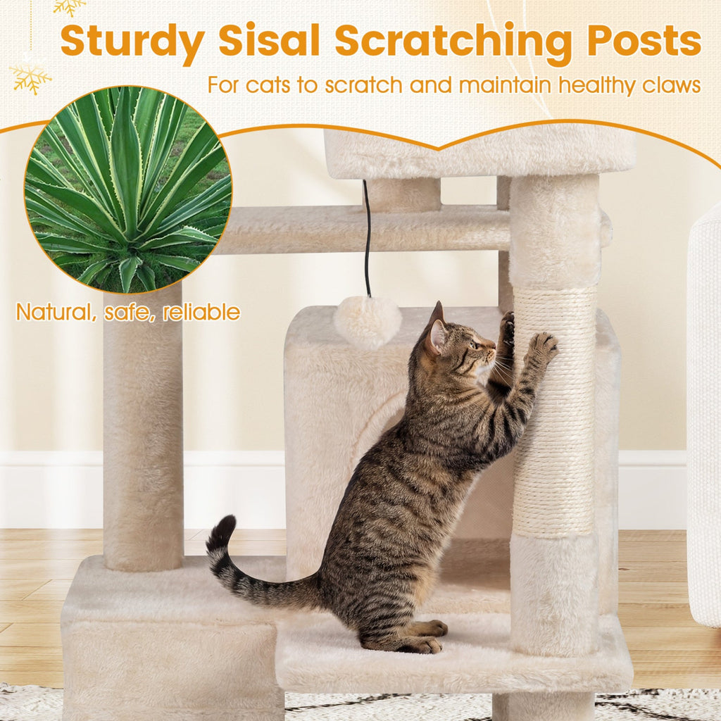 52 Inch Tall Cat Tree Tower for Indoor Cats DirectDeals