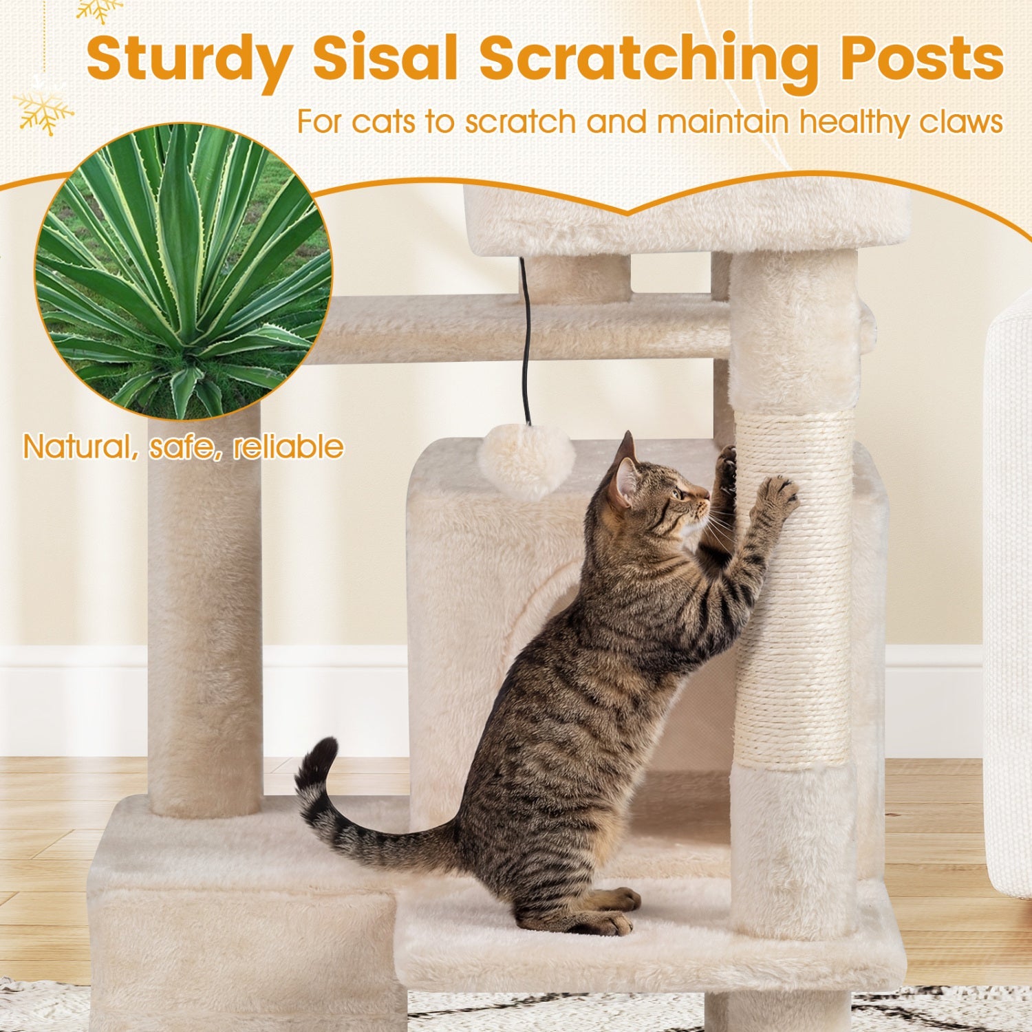 52 Inch Tall Cat Tree Tower for Indoor Cats DirectDeals