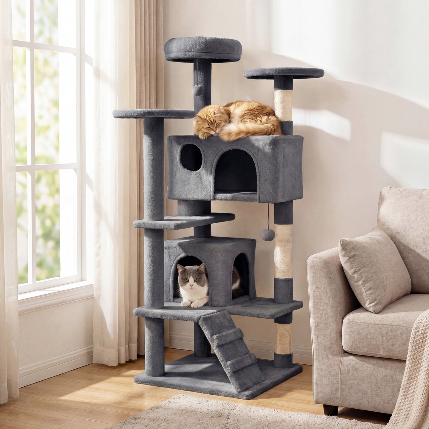 52 Inch Tall Cat Tree Tower for Indoor Cats DirectDeals