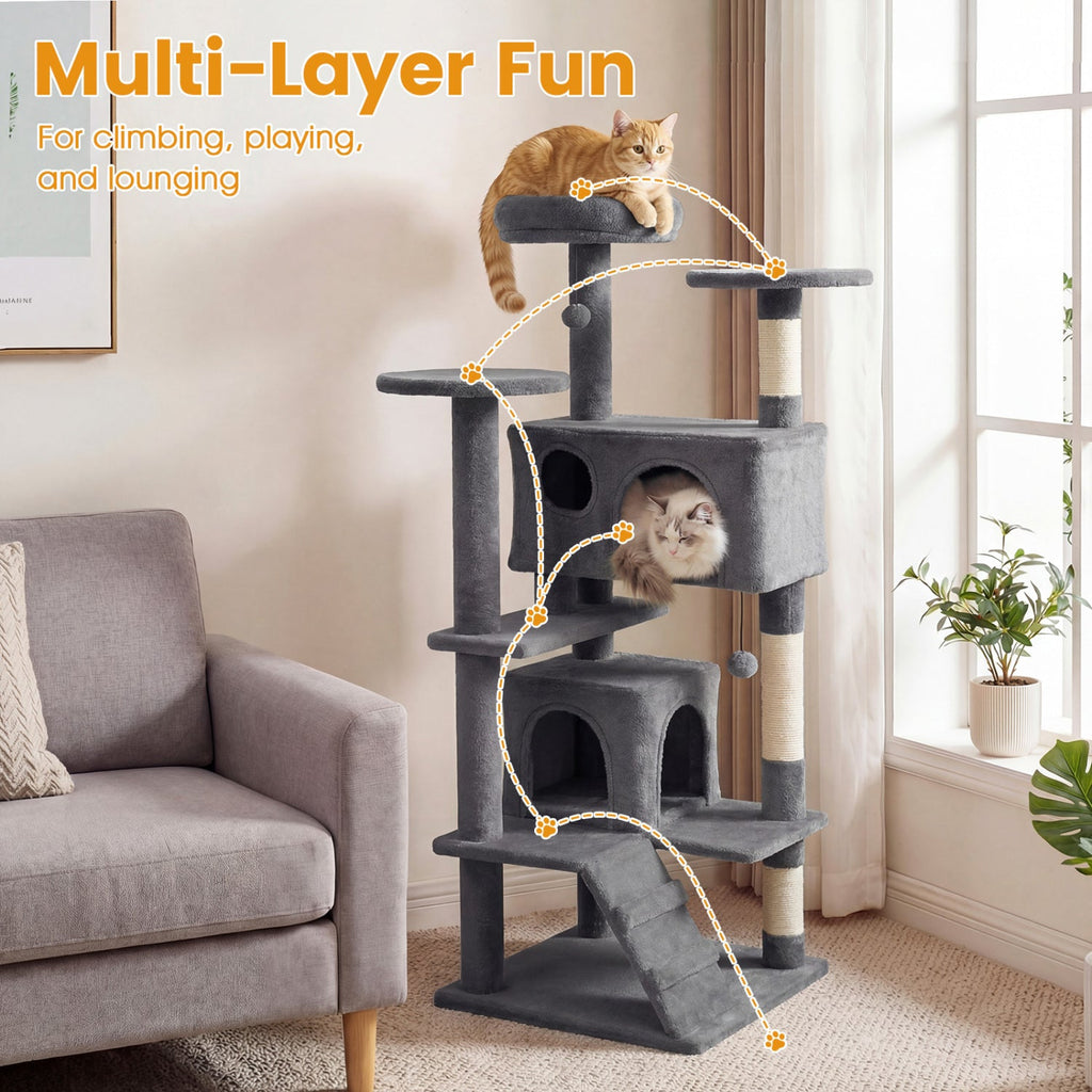 52 Inch Tall Cat Tree Tower for Indoor Cats DirectDeals